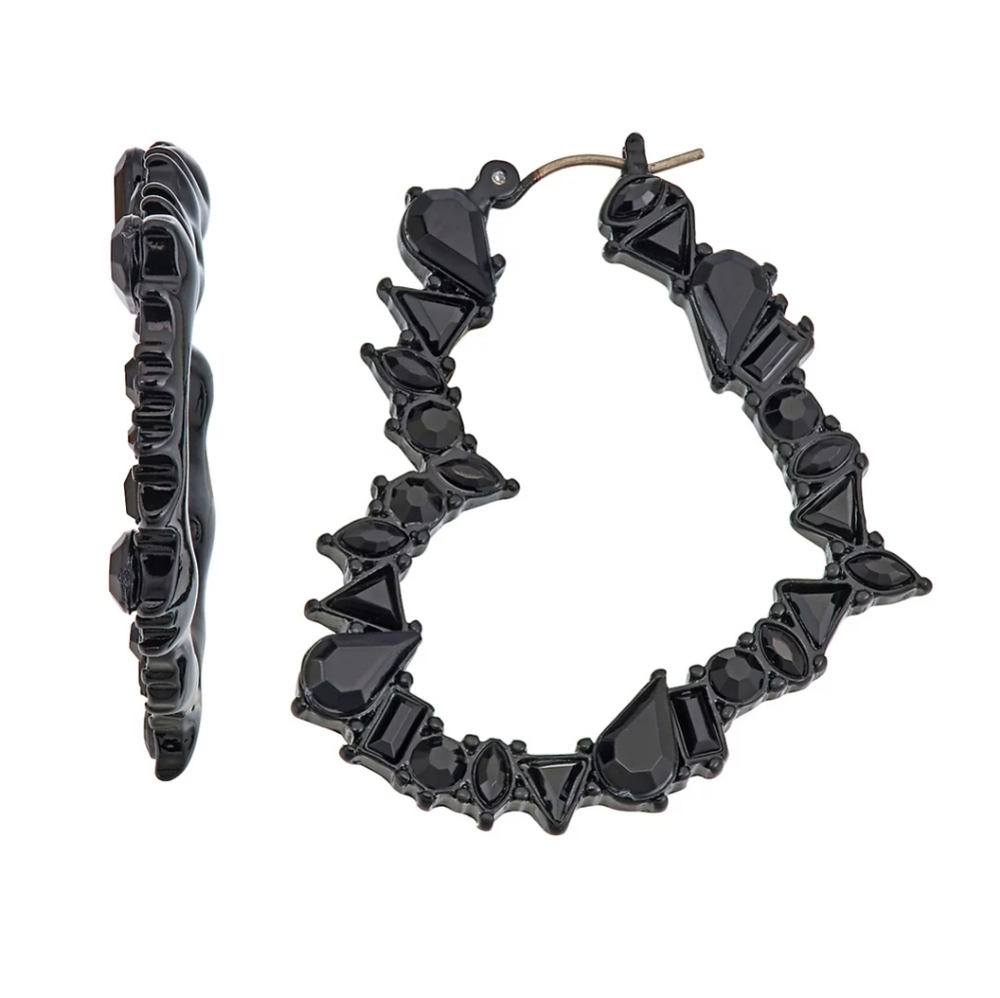 Heart Jet Tone Bracelet and Earrings Set - Picture 3 of 5